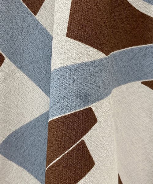 COCODEAL（ココディール）COCODEAL (ココディール) 幾何プリントアシメティアードイレヘムスカート ブラウン×ブルー サイズ:SIZE 40の古着・服飾アイテム