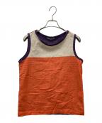 ISSEY MIYAKEイッセイミヤケ）の古着「ノースリーブカットソー」｜オレンジ×パープル