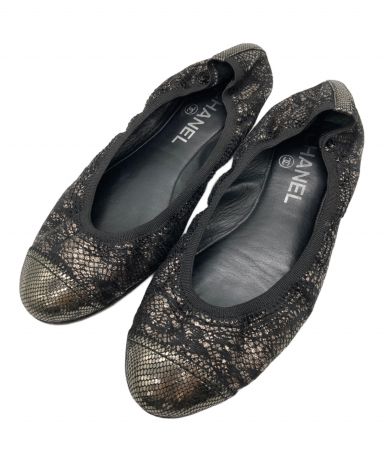 中古・古着通販】CHANEL (シャネル) バレエシューズ ブラック サイズ