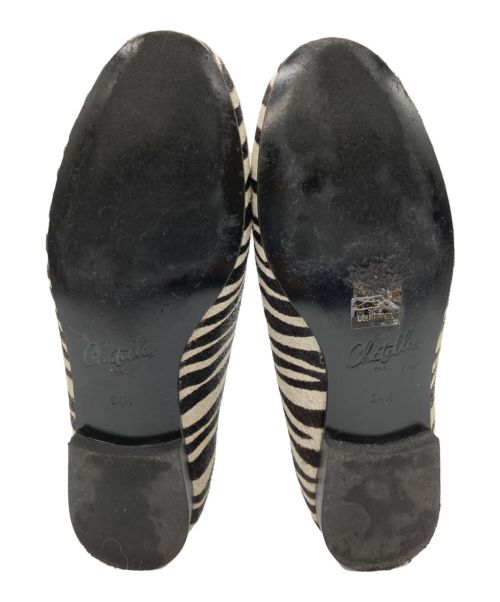 chatelles（シャテル）chatelles (シャテル) ゼブラ柄タッセルパンプス ブラック サイズ:34 2/1の古着・服飾アイテム