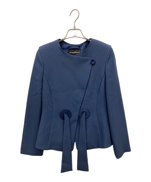 ARMANI（アルマーニ）ARMANI (アルマーニ) クレープサテンジャケット ブルー サイズ:USA　36の古着・服飾アイテム