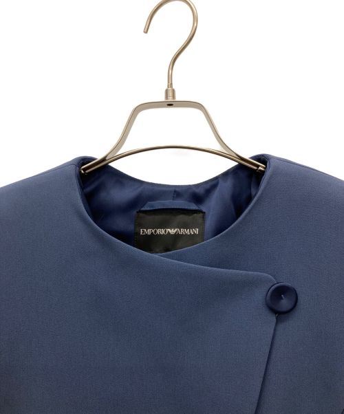 ARMANI（アルマーニ）ARMANI (アルマーニ) クレープサテンジャケット ブルー サイズ:USA　36の古着・服飾アイテム