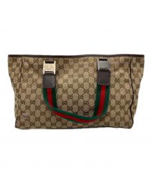 GUCCI（グッチ）の古着「ハンドバッグホースビット GGキャンバス」｜ベージュ