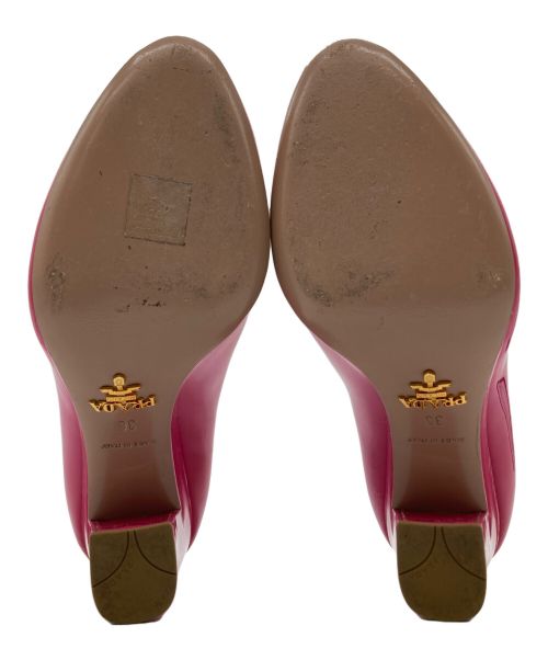 PRADA（プラダ）PRADA (プラダ) オープントゥーパンプス ピンク サイズ:SIZE 36の古着・服飾アイテム