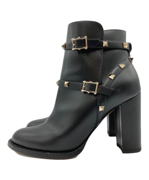 VALENTINO GARAVANI（ヴァレンティノ・ガラヴァーニ）VALENTINO GARAVANI (ヴァレンティノ・ガラヴァーニ) スタッズブーツ ブラック サイズ:371/2の古着・服飾アイテム