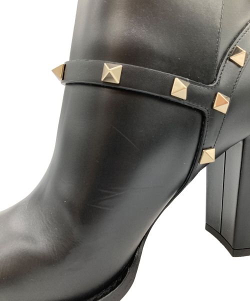 VALENTINO GARAVANI（ヴァレンティノ・ガラヴァーニ）VALENTINO GARAVANI (ヴァレンティノ・ガラヴァーニ) スタッズブーツ ブラック サイズ:371/2の古着・服飾アイテム