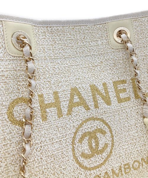 CHANEL（シャネル）CHANEL (シャネル) ドーヴィル トートバッグA67001　 アイボリーの古着・服飾アイテム