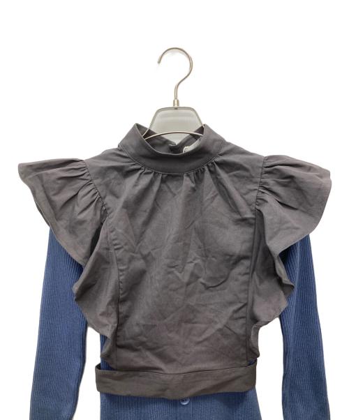 rienda（リエンダ）rienda (リエンダ) バックオープンレイヤードKnit OP ブルー サイズ:SIZE　FREE 未使用品の古着・服飾アイテム