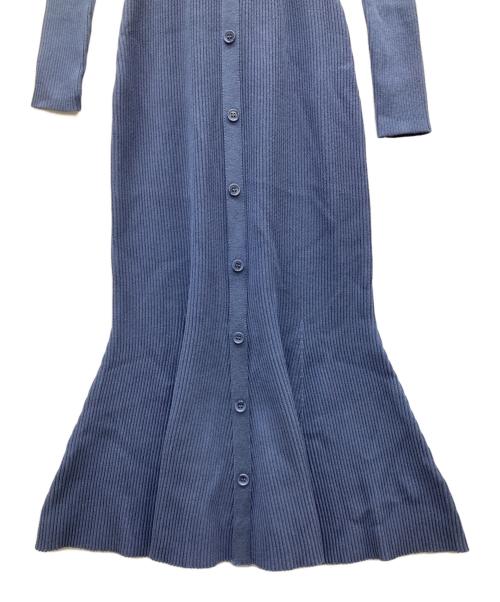 rienda（リエンダ）rienda (リエンダ) バックオープンレイヤードKnit OP ブルー サイズ:SIZE　FREE 未使用品の古着・服飾アイテム