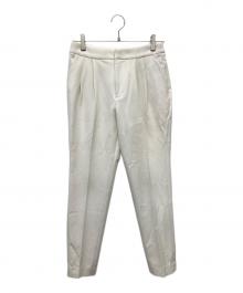 ENFOLD（エンフォルド）の古着「ライトダブルクロス タックアンクルトラウザーパンツ」｜ホワイト