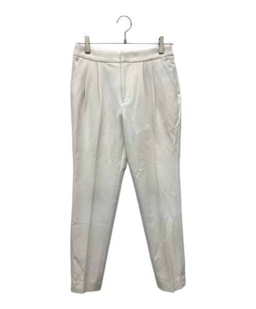 ENFOLD（エンフォルド）ENFOLD (エンフォルド) ライトダブルクロス タックアンクルトラウザーパンツ ホワイト サイズ:SIZE 36の古着・服飾アイテム