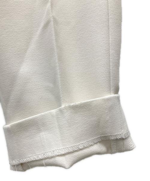 ENFOLD（エンフォルド）ENFOLD (エンフォルド) ライトダブルクロス タックアンクルトラウザーパンツ ホワイト サイズ:SIZE 36の古着・服飾アイテム