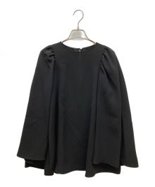 M・Fil（エムフィル）の古着「ギャザーショルダーケープブラウス」｜ブラック