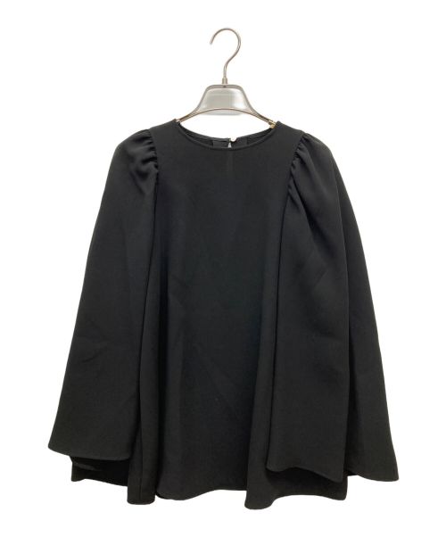 M・Fil（エムフィル）M・Fil (エムフィル) ギャザーショルダーケープブラウス ブラック サイズ:SIZE 38の古着・服飾アイテム