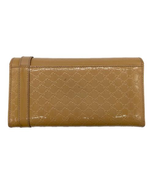 GUCCI（グッチ）GUCCI (グッチ) エナメルロングウォレット ベージュの古着・服飾アイテム