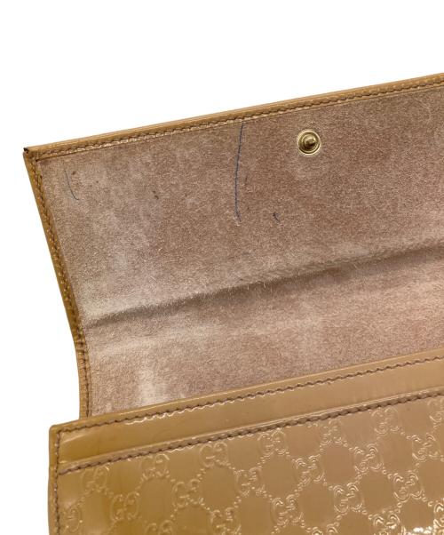 GUCCI（グッチ）GUCCI (グッチ) エナメルロングウォレット ベージュの古着・服飾アイテム