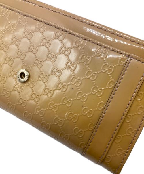 GUCCI（グッチ）GUCCI (グッチ) エナメルロングウォレット ベージュの古着・服飾アイテム