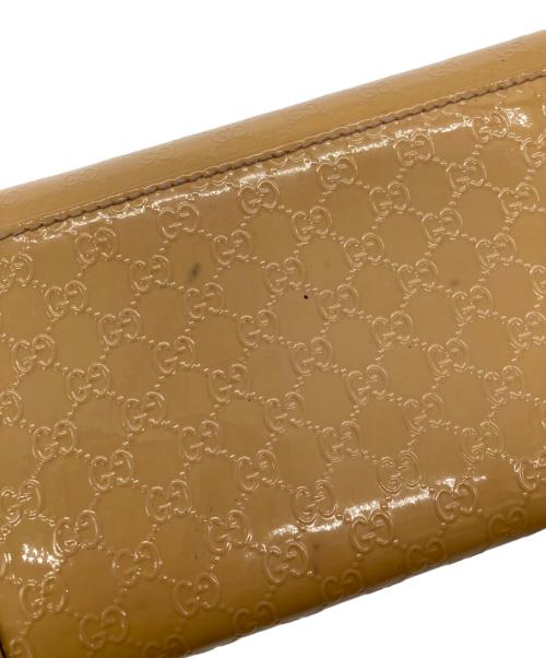 GUCCI（グッチ）GUCCI (グッチ) エナメルロングウォレット ベージュの古着・服飾アイテム
