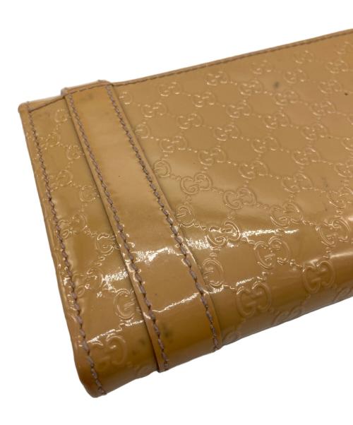 GUCCI（グッチ）GUCCI (グッチ) エナメルロングウォレット ベージュの古着・服飾アイテム