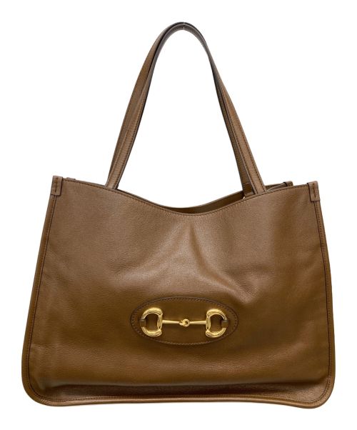 GUCCI（グッチ）GUCCI (グッチ) ホースビット1955 トートバッグ ブラウンの古着・服飾アイテム