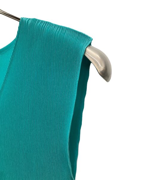 PLEATS PLEASE（プリーツプリーズ）PLEATS PLEASE (プリーツプリーズ) プリーツノースリーブブラウス ブルー サイズ:Mの古着・服飾アイテム