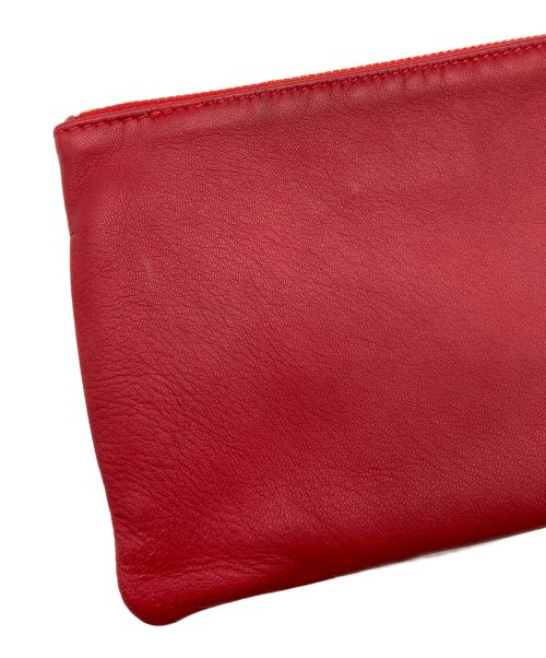 JIMMY CHOO（ジミーチュウ）JIMMY CHOO (ジミーチュウ) レザーポーチ レッドの古着・服飾アイテム