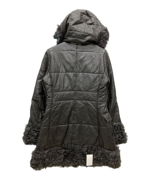 BURBERRY BLUE LABEL（バーバリー ブルー レーベル）BURBERRY BLUE LABEL (バーバリーブルーレーベル) ラムレザーコート ブラック サイズ:SIZE 38の古着・服飾アイテム