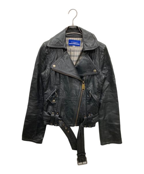 BURBERRY BLUE LABEL（バーバリー ブルー レーベル）BURBERRY BLUE LABEL (バーバリーブルーレーベル) レザージャケット ブラック サイズ:SIZE 38の古着・服飾アイテム