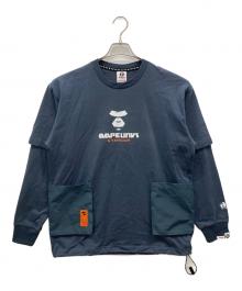 Aape BY A BATHING APE（エーエイプ バイ アベイシングエイプ）の古着「ロングスリーブカットソー」｜ネイビー