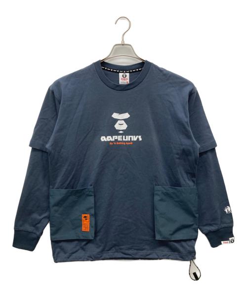 Aape BY A BATHING APE（エーエイプ バイ アベイシングエイプ）Aape BY A BATHING APE (エーエイプ バイ アベイシングエイプ) ロングスリーブカットソー ネイビー サイズ:SIZE M 未使用品の古着・服飾アイテム