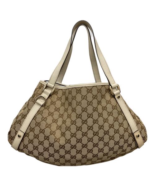 GUCCI（グッチ）GUCCI (グッチ) トートバッグ ベージュ×ホワイトの古着・服飾アイテム