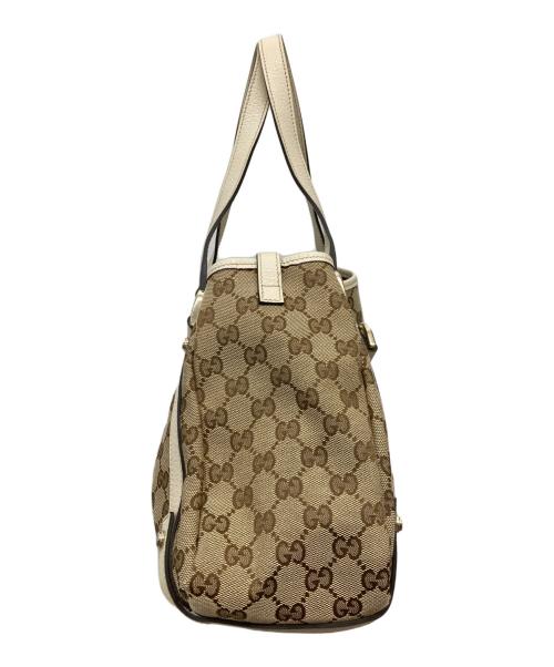 GUCCI（グッチ）GUCCI (グッチ) トートバッグ ベージュ×ホワイトの古着・服飾アイテム