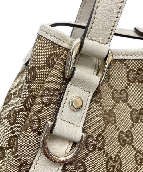 GUCCI（グッチ）GUCCI (グッチ) トートバッグ ベージュ×ホワイトの古着・服飾アイテム