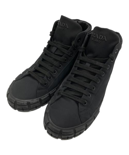 PRADA（プラダ）PRADA (プラダ) ハイカットスニーカー ブラック サイズ:91/2の古着・服飾アイテム
