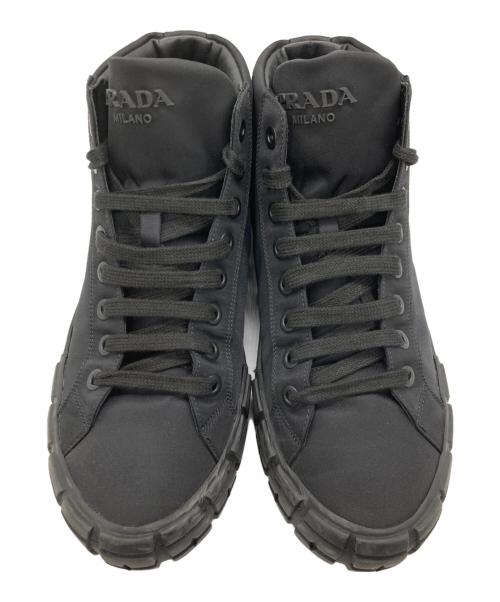 PRADA（プラダ）PRADA (プラダ) ハイカットスニーカー ブラック サイズ:91/2の古着・服飾アイテム