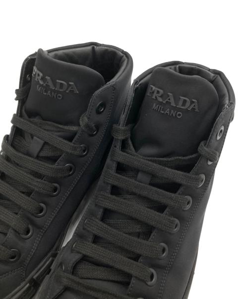 PRADA（プラダ）PRADA (プラダ) ハイカットスニーカー ブラック サイズ:91/2の古着・服飾アイテム