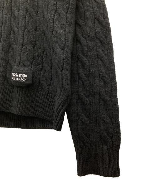 PRADA（プラダ）PRADA (プラダ) カシミヤケーブルニット 22AW ブラック サイズ:SIZE 48の古着・服飾アイテム