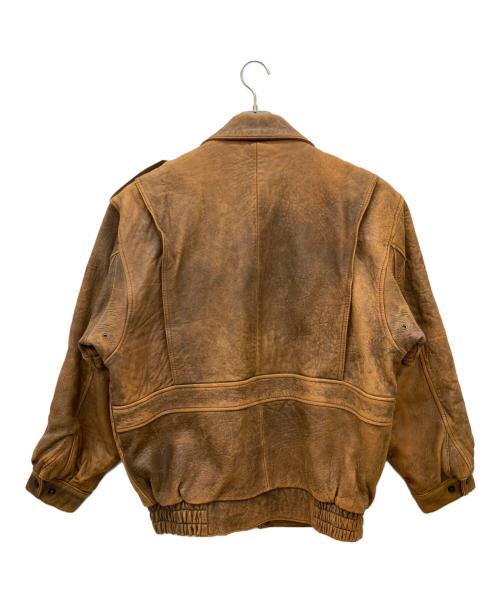 RENO（レノ）RENO (レノ) ラムレザーフライトジャケット ブラウン サイズ:不明の古着・服飾アイテム