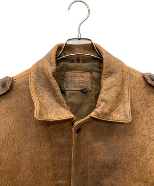 RENO（レノ）RENO (レノ) ラムレザーフライトジャケット ブラウン サイズ:不明の古着・服飾アイテム
