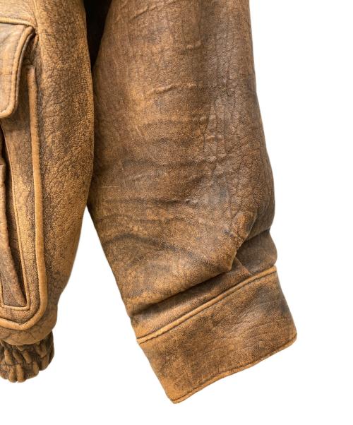 RENO（レノ）RENO (レノ) ラムレザーフライトジャケット ブラウン サイズ:不明の古着・服飾アイテム