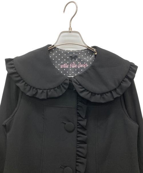 mille fille closet（ミルフィーユクローゼット）mille fille closet (ミルフィーユクローゼット) コート ブラック サイズ:SIZE M 未使用品の古着・服飾アイテム