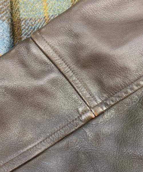 Paul Smith JEANS（ポールスミス ジーンズ）Paul Smith JEANS (ポールスミス ジーンズ) Harris Tweed (ハリスツイード) 袖レザー切替スタジャン グリーン×ブラウン サイズ:Mの古着・服飾アイテム