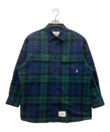 WTAPS（ダブルタップス）の古着「DECK/LS/COTTON.FLANNEL」｜ネイビー×グリーン