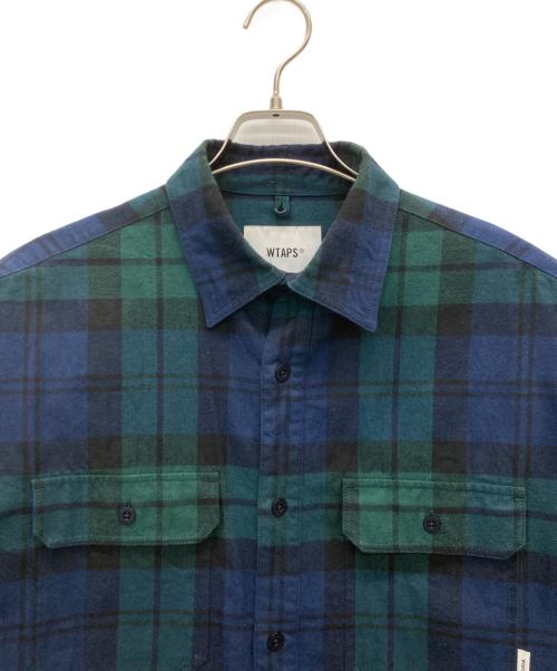WTAPS（ダブルタップス）WTAPS (ダブルタップス) DECK/LS/COTTON.FLANNEL ネイビー×グリーン サイズ:SIZE X02の古着・服飾アイテム