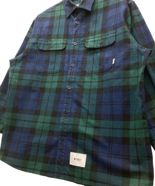 WTAPS（ダブルタップス）WTAPS (ダブルタップス) DECK/LS/COTTON.FLANNEL ネイビー×グリーン サイズ:SIZE X02の古着・服飾アイテム