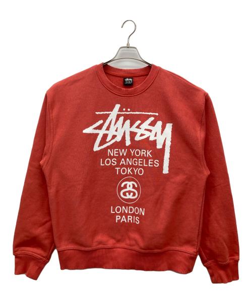 stussy（ステューシー）stussy (ステューシー) クルーネックスウェット レッド サイズ:SIZE XLの古着・服飾アイテム