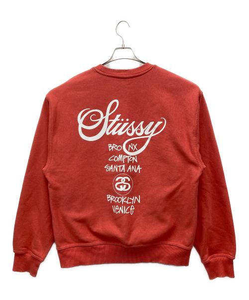 stussy（ステューシー）stussy (ステューシー) クルーネックスウェット レッド サイズ:SIZE XLの古着・服飾アイテム