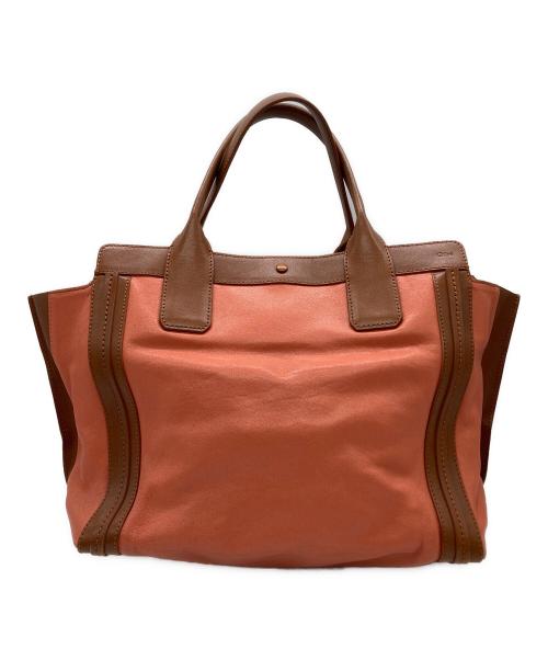 Chloe（クロエ）Chloe (クロエ) ハンドバッグ オレンジ×ブラウンの古着・服飾アイテム