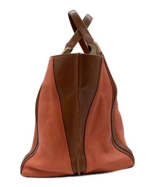 Chloe（クロエ）Chloe (クロエ) ハンドバッグ オレンジ×ブラウンの古着・服飾アイテム