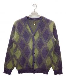 Needles（ニードルズ）の古着「Mohair Cardigan」｜グリーン×パープル